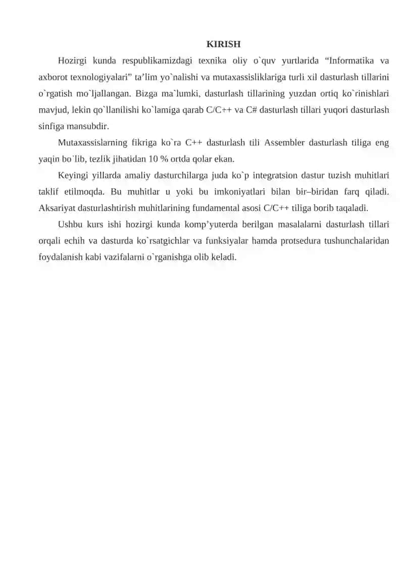C++ ALGORITMIK TILIDA STANDART FUNKSIYALAR 2