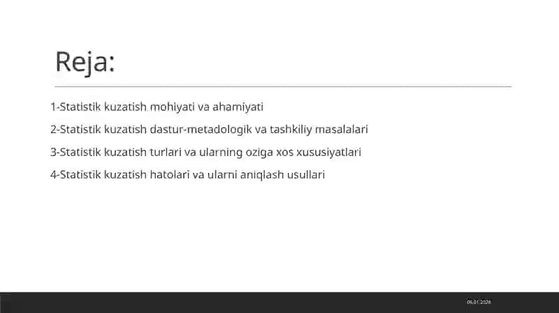 Statistik ma’lumotlarni toplash metodikasi 2