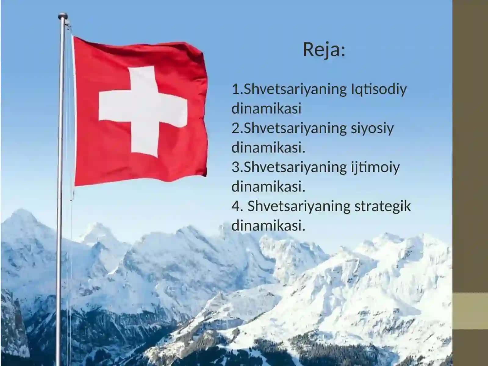 Shvetsariyaning Iqtisodiy va Siyosiy dinamikasi 2