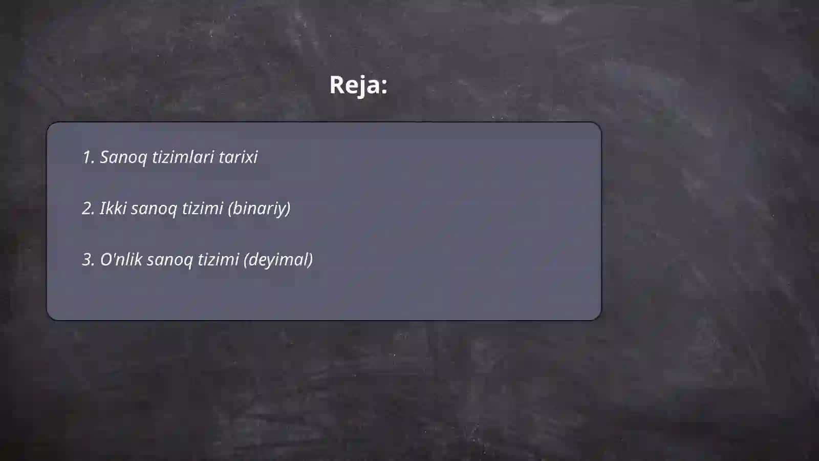 Sanoq sistemalariga oid resurs tayyorlash 2