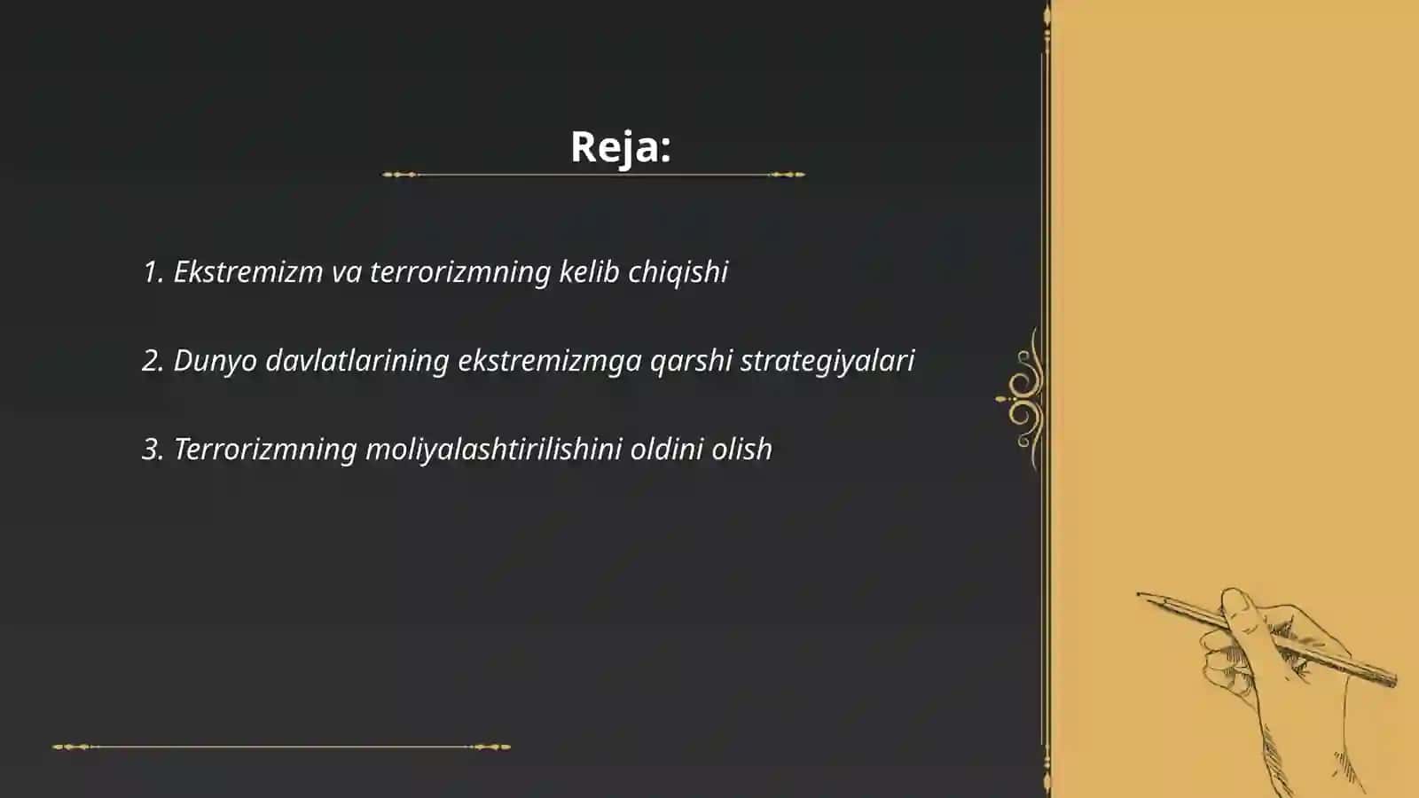 Ekstremizm va terrorizmga qarshi kurash tajribasi 2