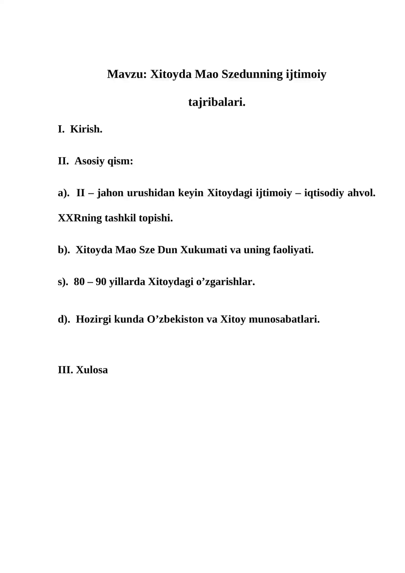 Xitoyda Mao Szedunning ijtimoiy tajribalari 2