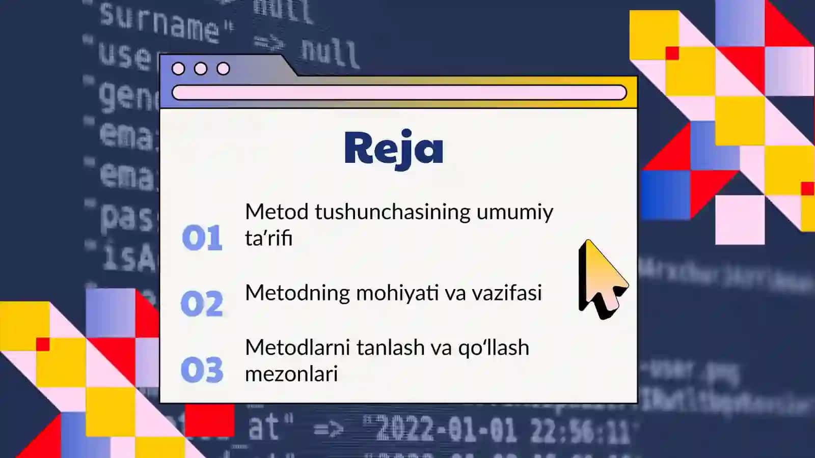 Metod haqida tushuncha va uning turlari 2