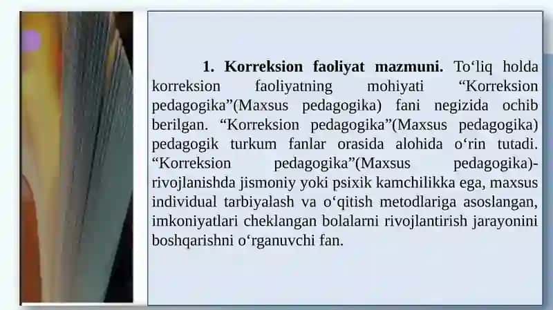 Korreksion pedagogika asoslari. Inkluziv ta’lim texnologiyasi 2