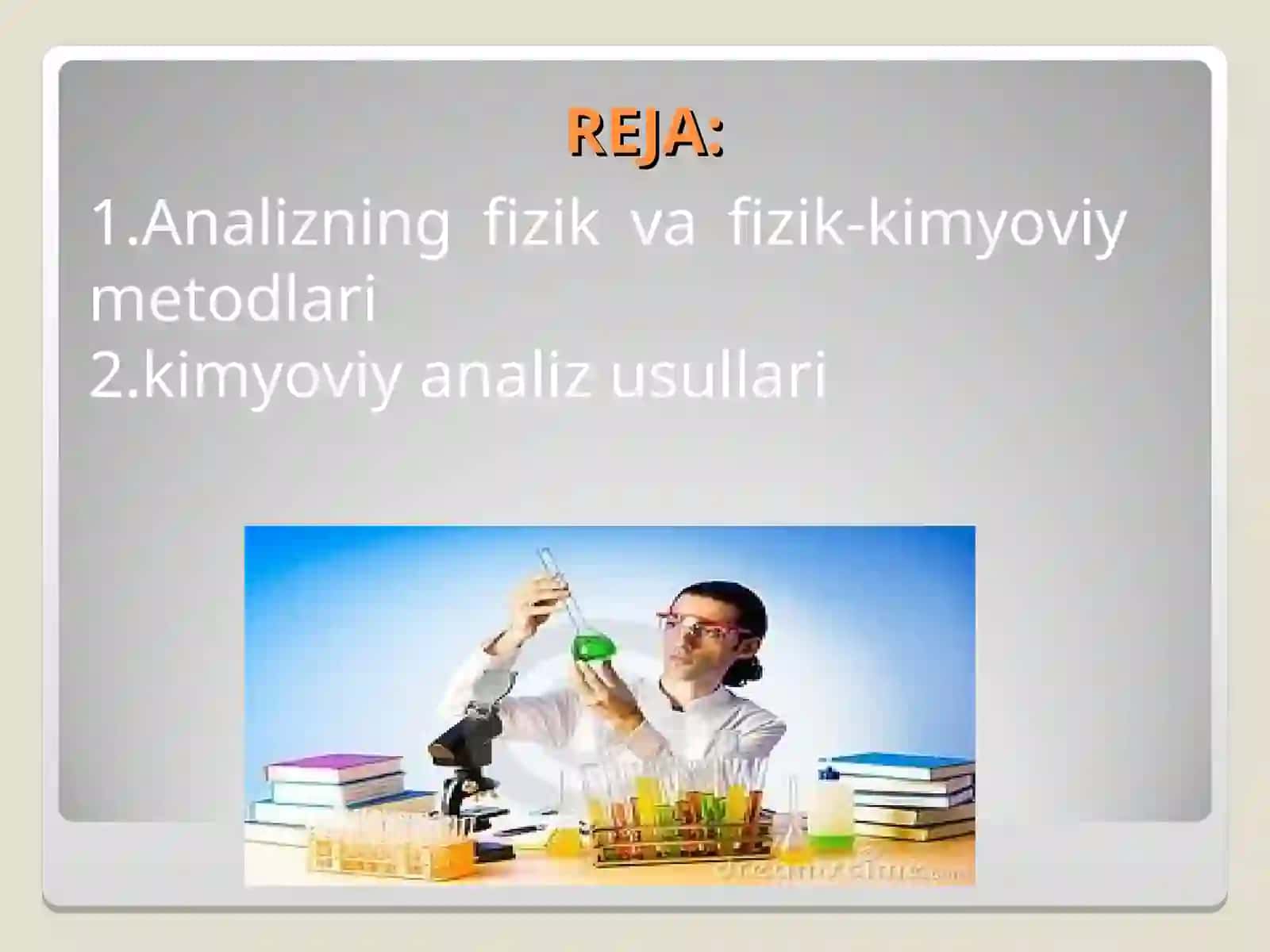 Kimyoviy analiz usullari va ularning qishloq xoʻjaligi qoʻllanilishi 2