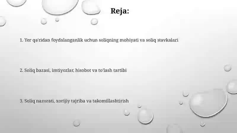 Yer qa'ridan foydalanganlik uchun soliq va uning stavkalarini belgilash mezonlari 2