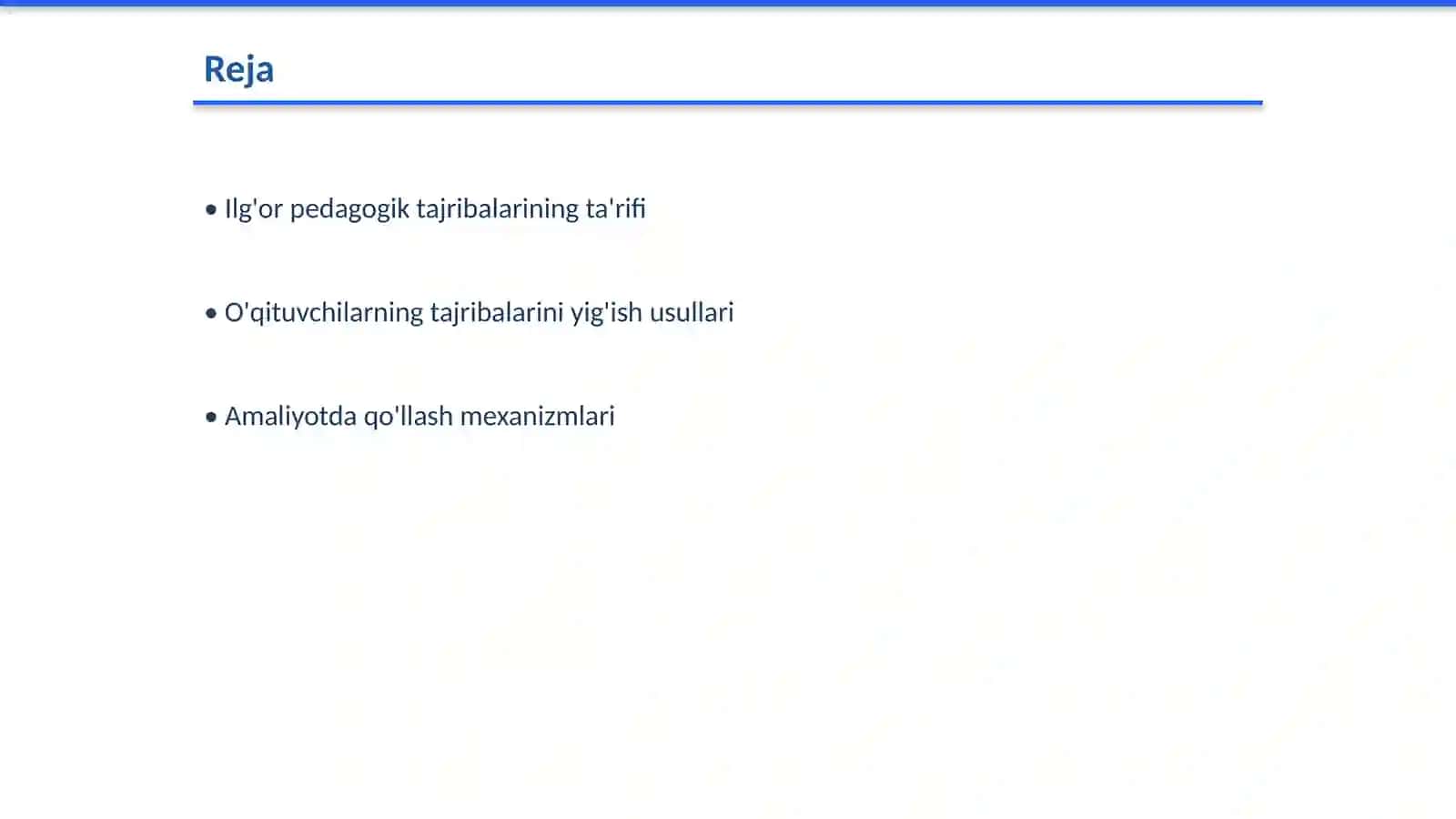O'qituvchilarning ilg'or pedagogik tajribalarini to'plash va amaliyotda qo'llash 2