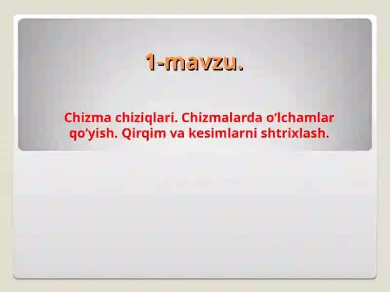 Chizma chiziqlari 2
