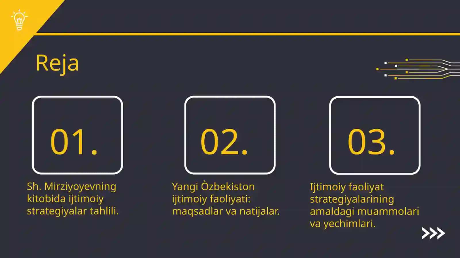 Yangi Òzbekiston strategiyasi Sh. Mirziyoyevning kitobidan Ijtimoiy faoliyat strategiyalarini kòrib chiqish 2