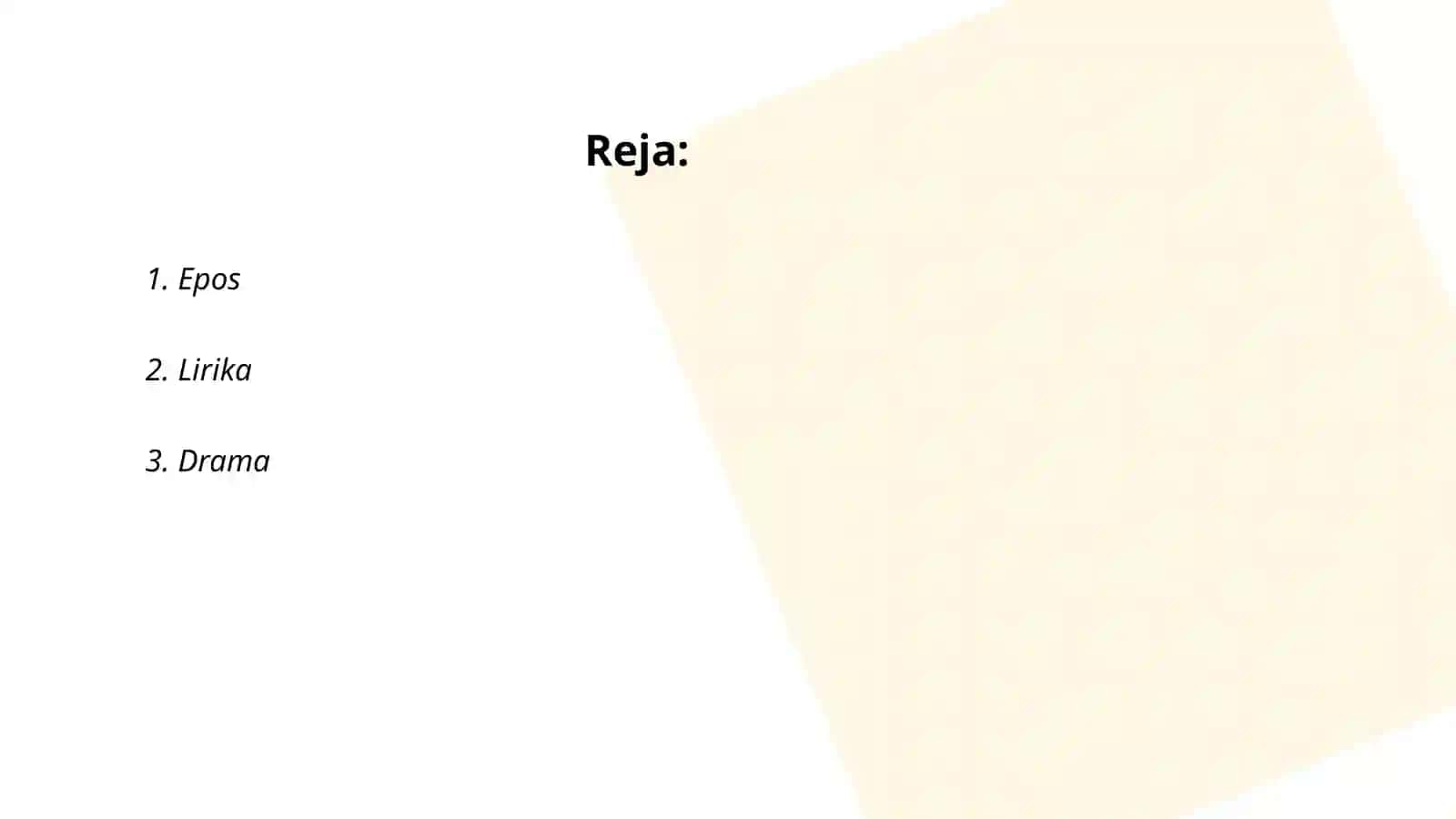 Major literary genres 2
