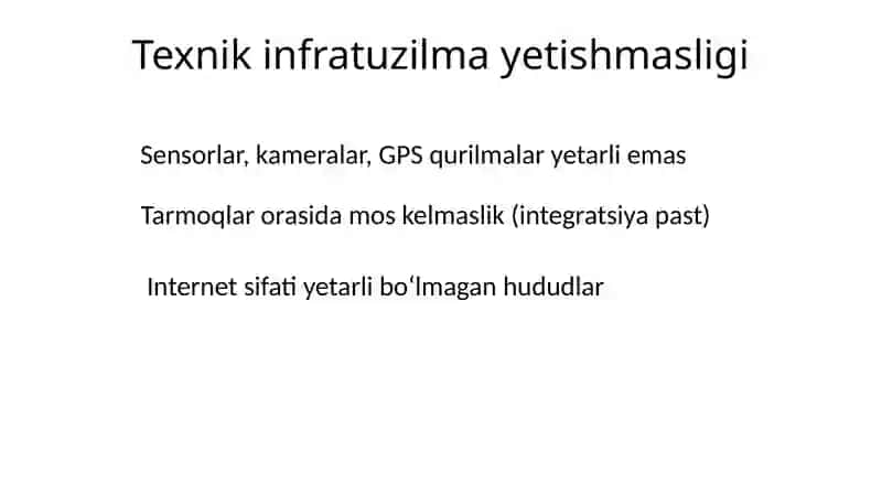 Transportjarayonlarining intellektual tarmoqlarida uchraydigan muammolar 2