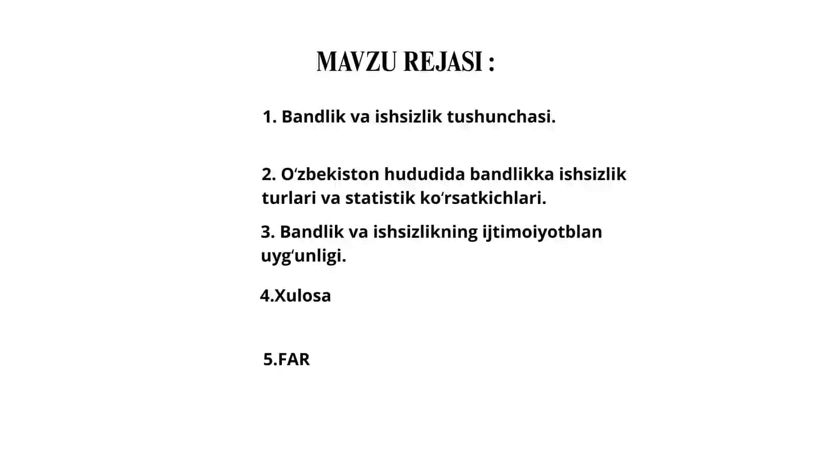Bandlik va ishsizlikning ijtimoiyotblan uygʻunligi 2