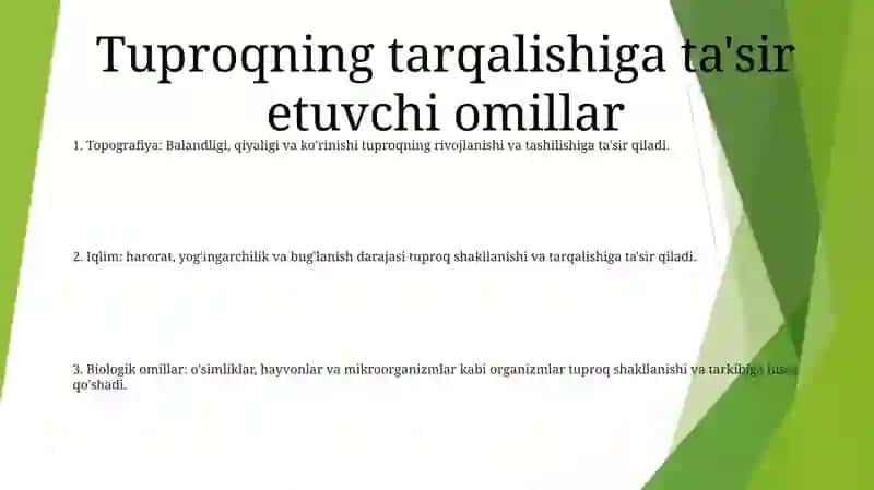 Tuproqlar Geografik Tarqalishining Asosiy Qonuniyatlari 2