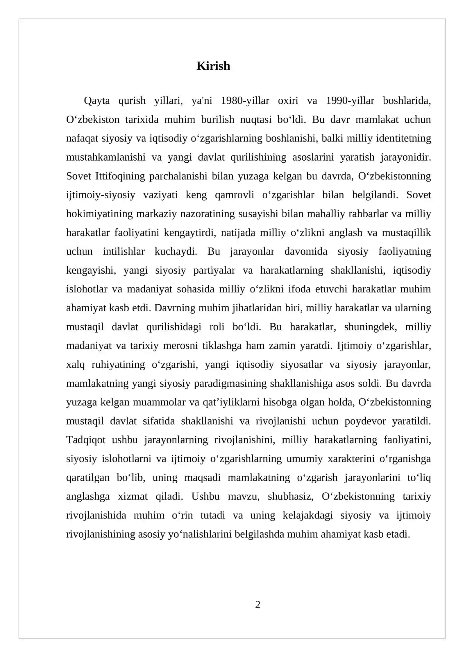 Qayta qurish davrida oʼzbekistonda ijtimoiy soyosiy vaziyat 2
