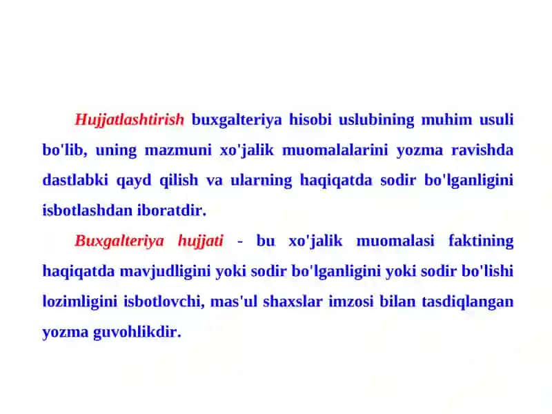 Hujjatlashtirish va inventarizatsiya 2