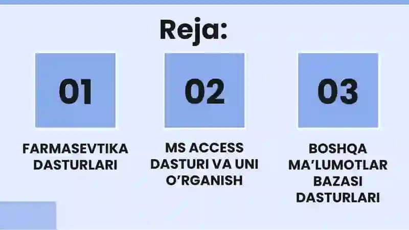 MBBT.Tibbiyaxborottizimlari.SHifokorishjoyiniavtomatlashtirish.MS Access dasturi 2