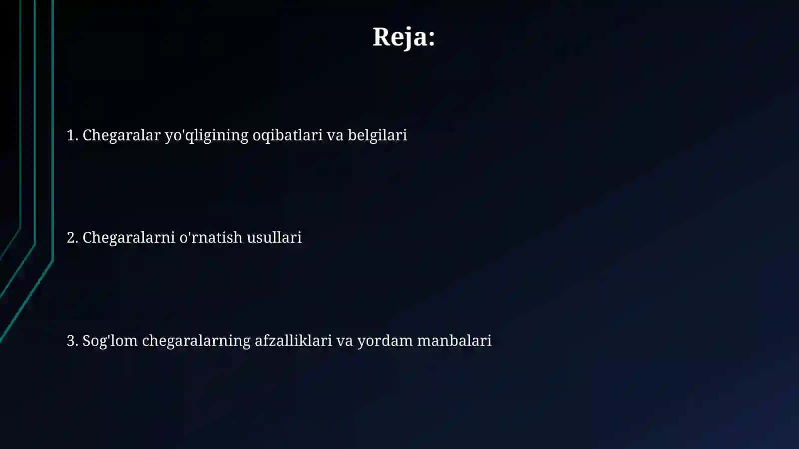 Shaxsiychegaralarnio'rnataolmaslik 2