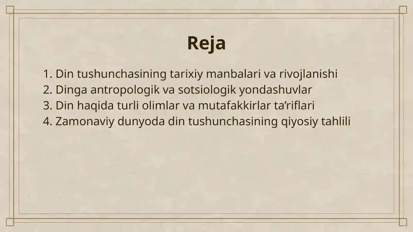 DIN TUSHUNCHASI. DINGA BERILGAN TURLI TA’RIFLAR 2