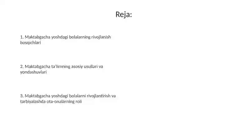Maktabgacha yoshdagi bolalarning rivojlanishi va talim tarbiyasi 2