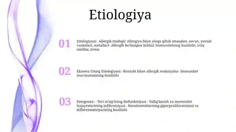 Ekzema Uning Etiologiyasi, Patogenezi,Klinikasi,Diagnostikasi Va Davolashi 2