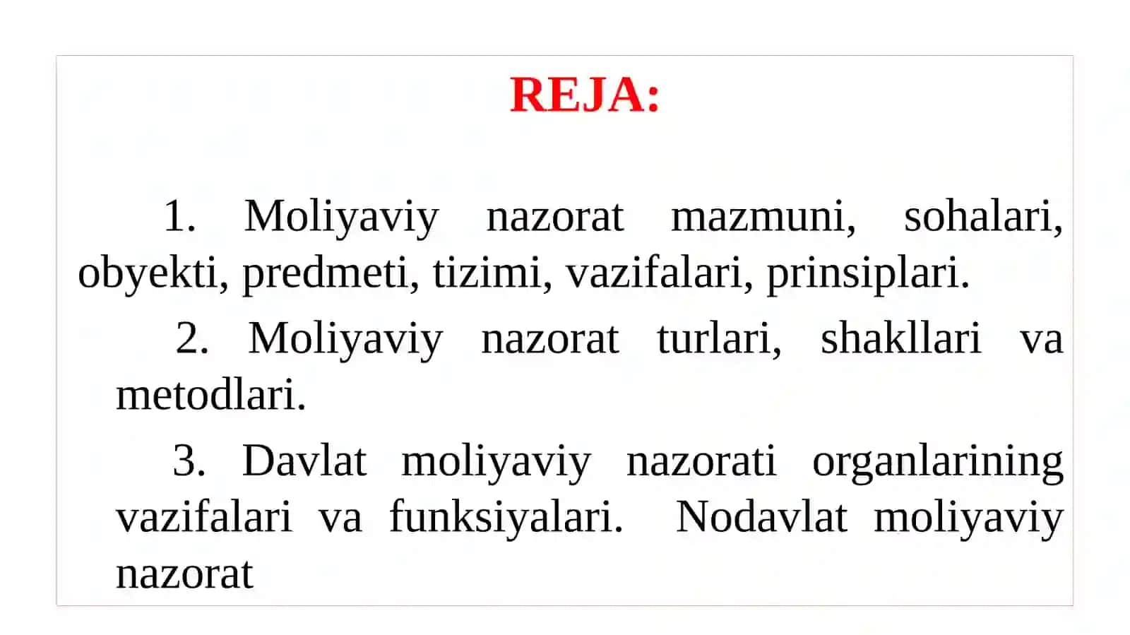 Moliyaviy nazoratning huquqiy asoslari 2