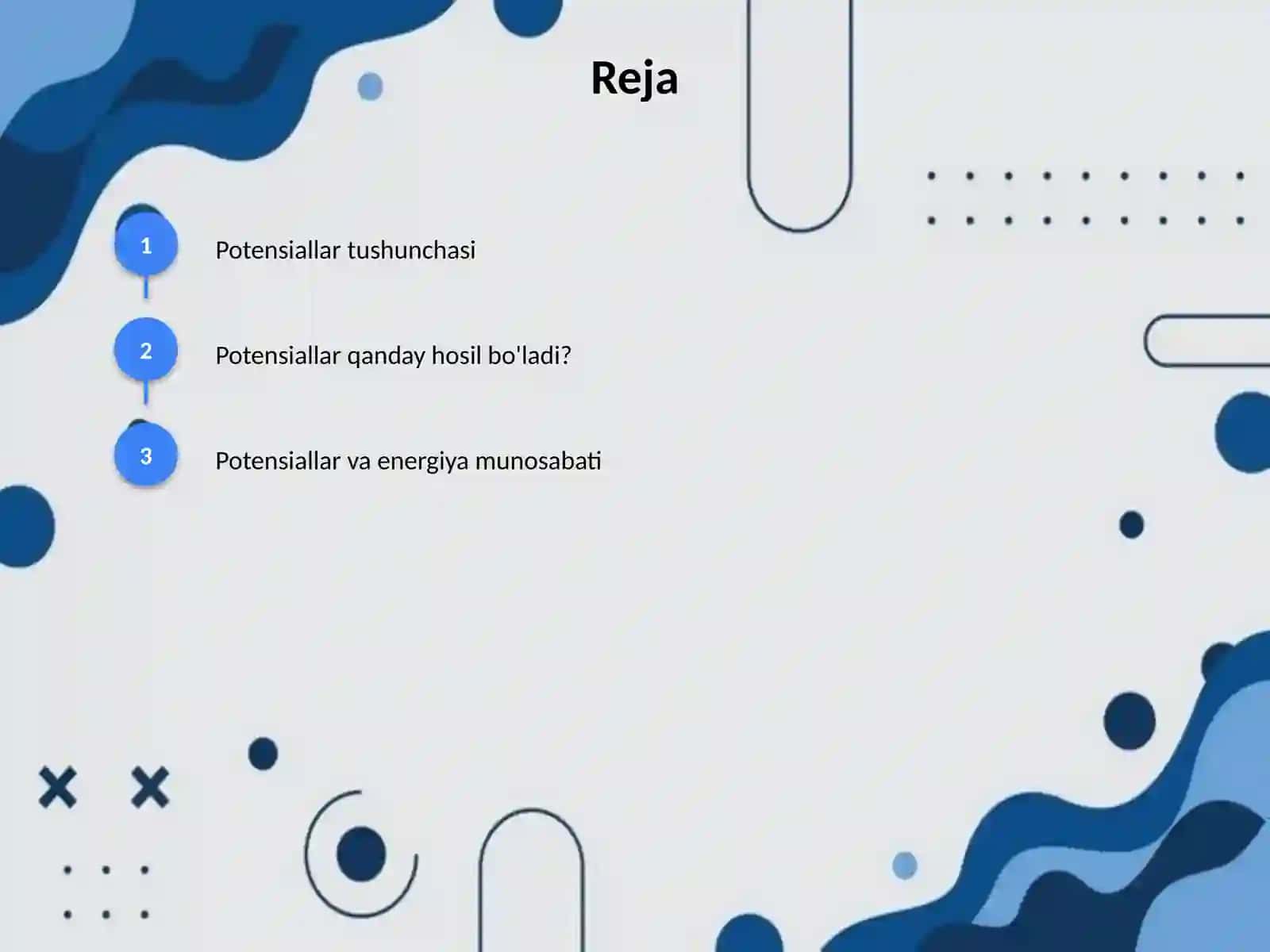 Potensiallar hosil bo'lishi 2