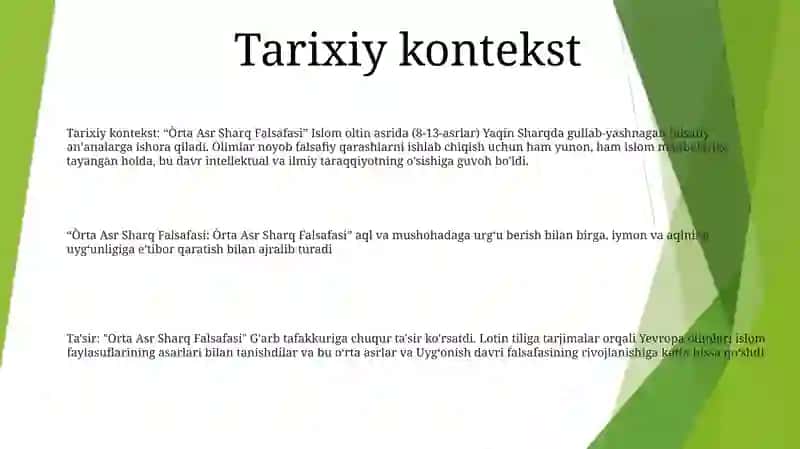 Òrta Asr Sharq Falsafasi 2