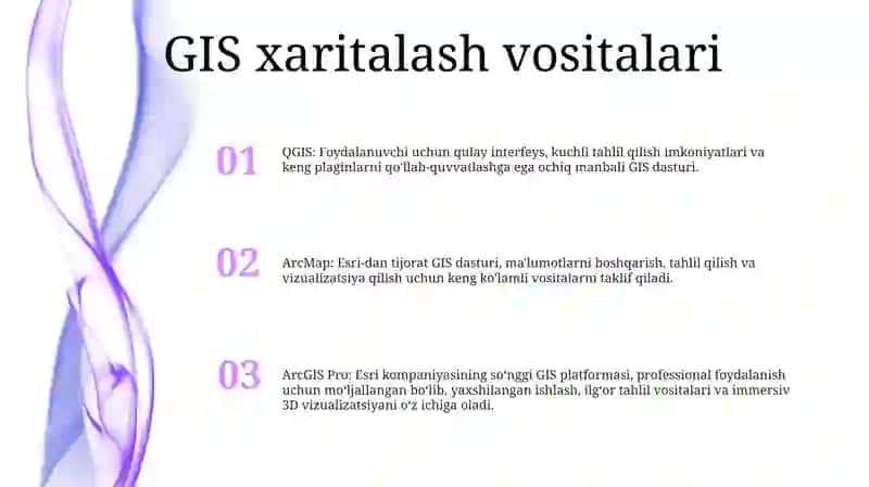 Geoinfarmatsion Tizimlarning Dasturiy Vositalari 2