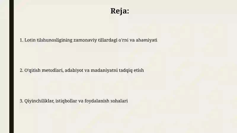 Zamonaviy tillarda lotinshunoslik 2