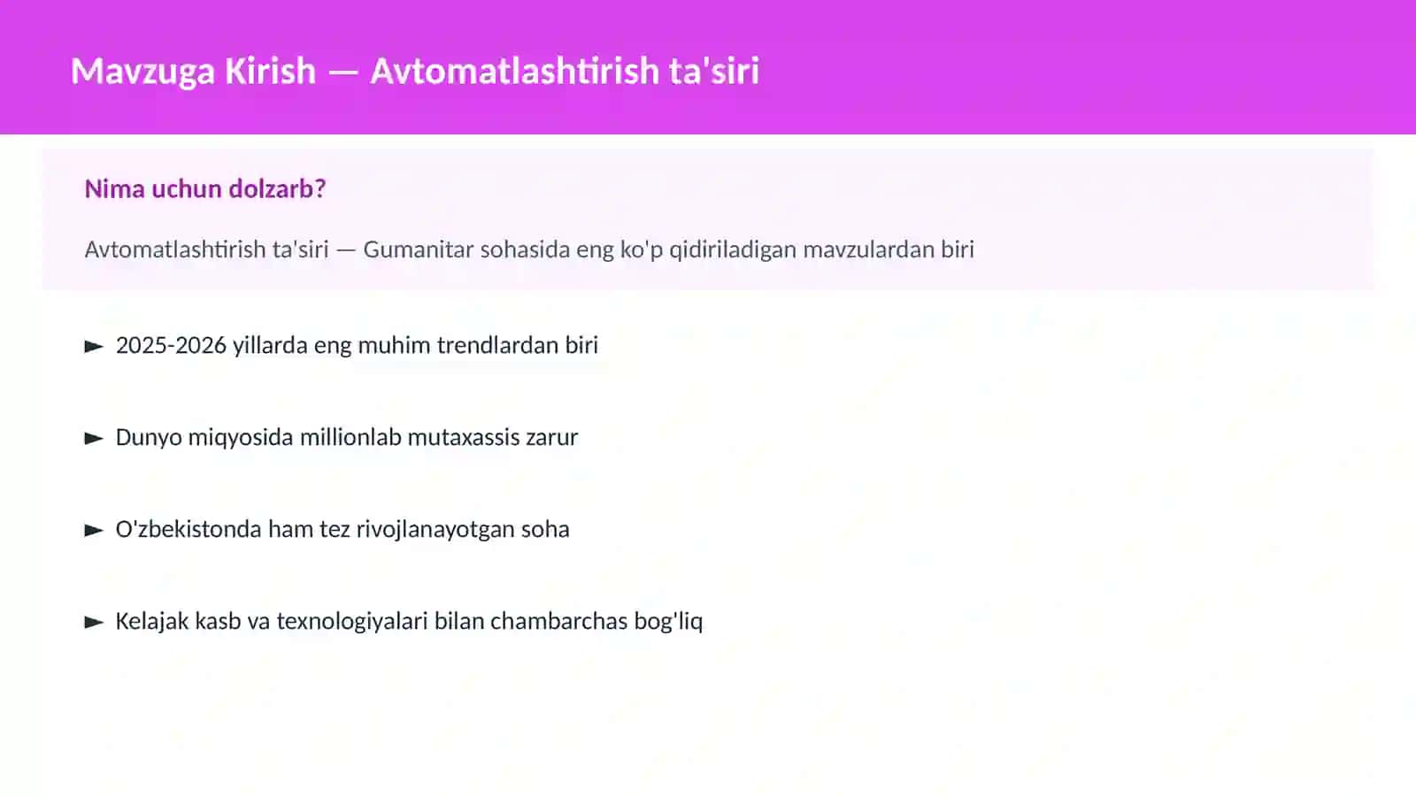 Avtomatlashtirish ta'siri 2