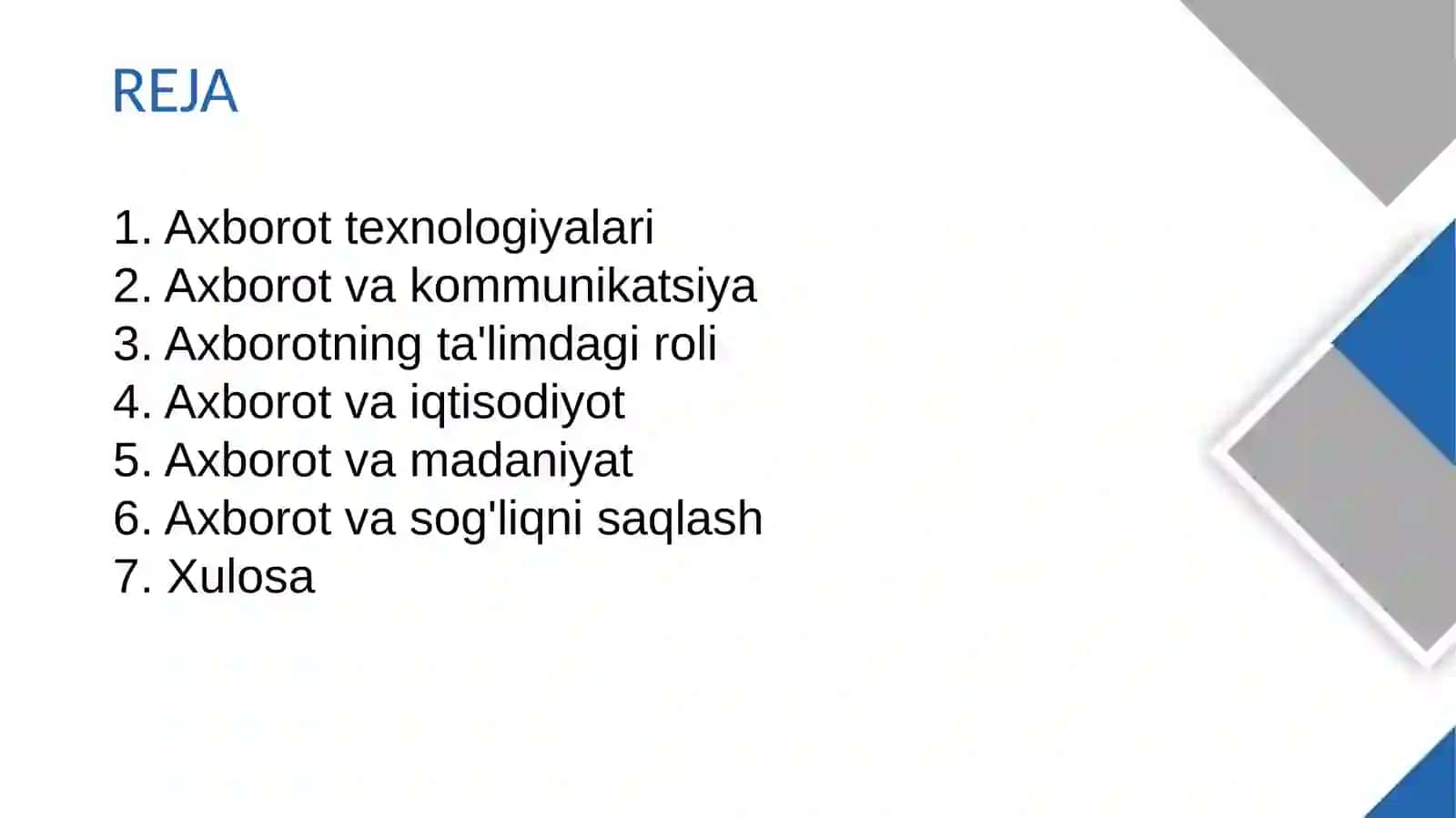 Axborot inson hayotining ajralmas qismi 2