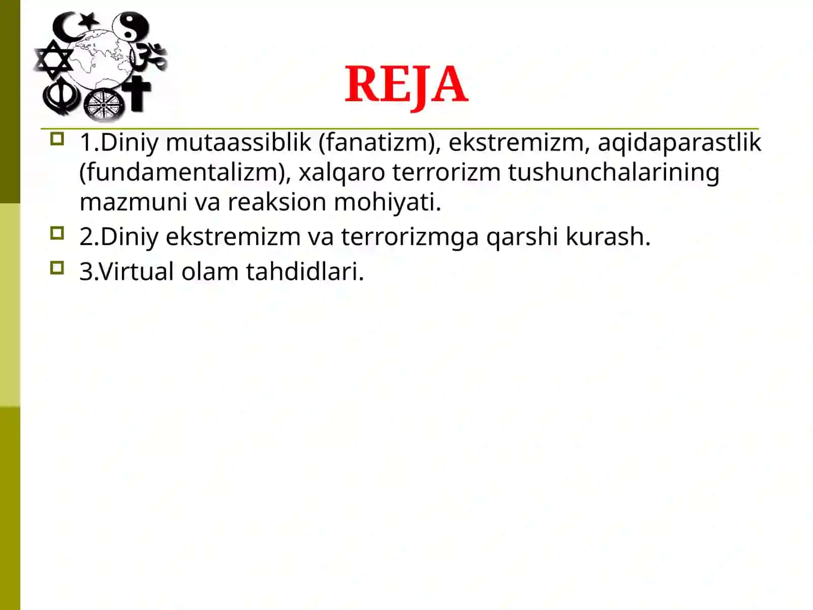 Diniy fundamentalizm, yo'nalishlari 2