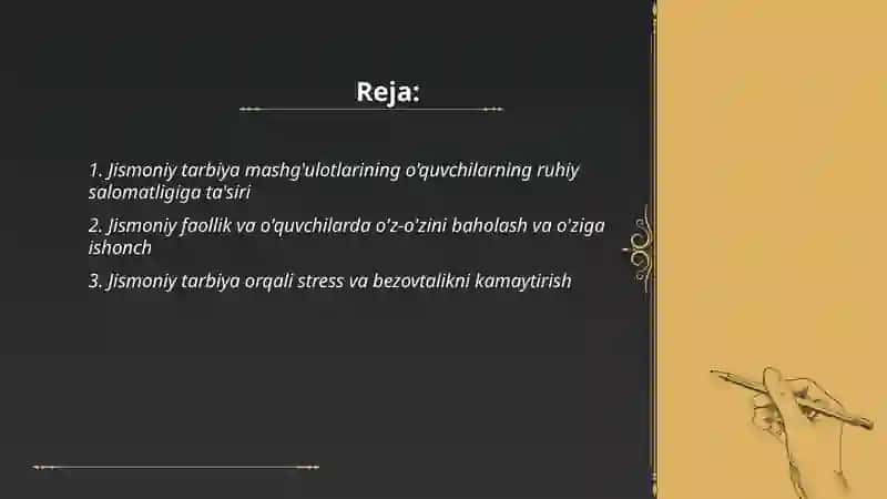 Jismoniy tarbiyaning o'quvchilar ruhiyatiga ta'siri 2