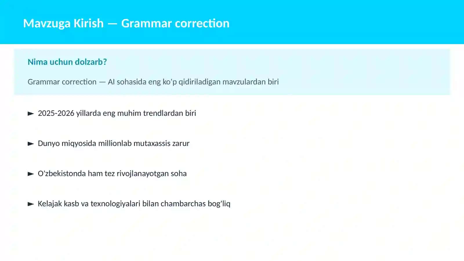 AI | NLP TABIIY TIL QAYTA ISHLASH 2