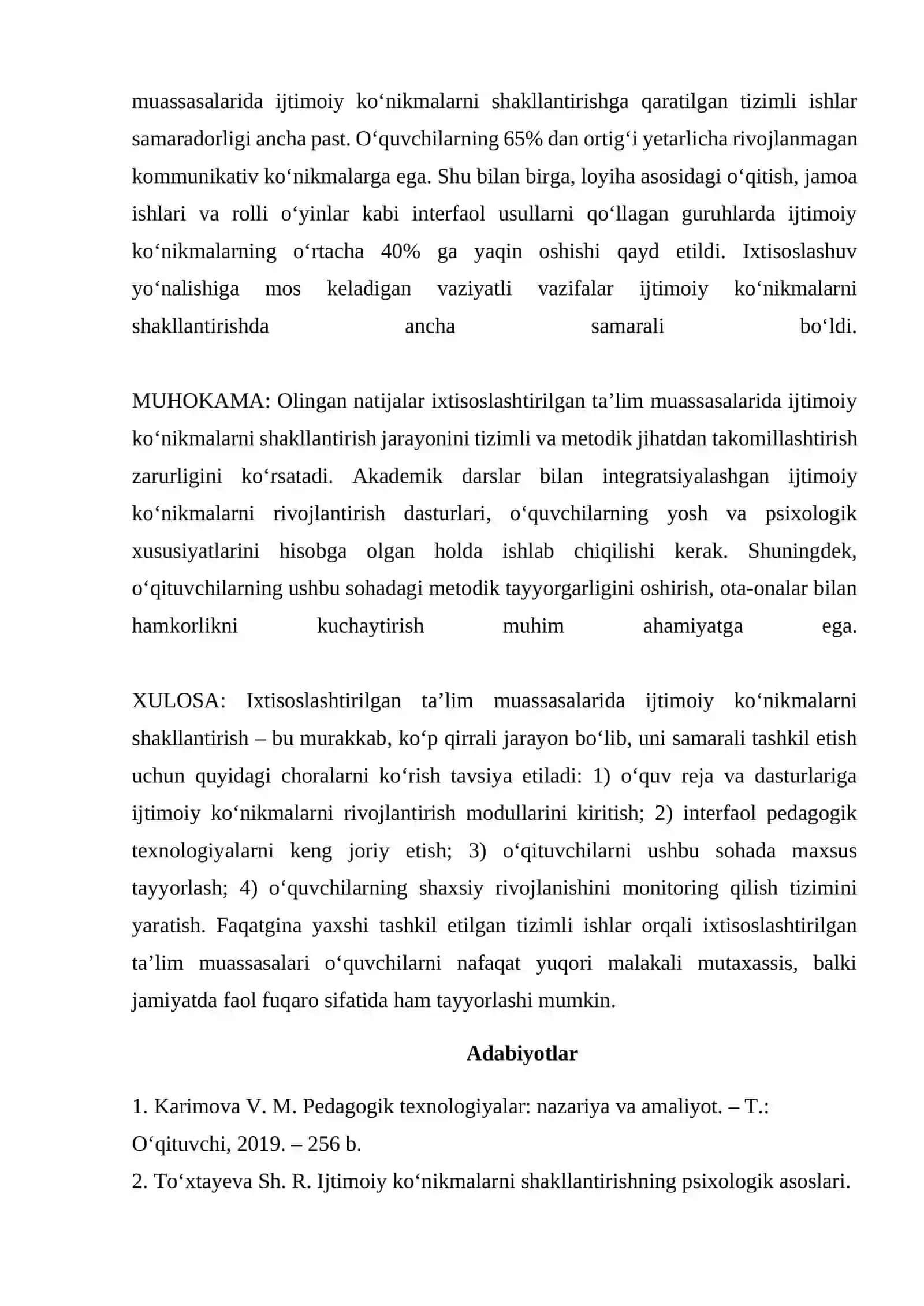 IXTISOSLASHTIRILGAN TA’LIM MUASSASALARIDA IJTIMOIY KO‘NIKMALARNI SHAKLLANTIRISH 2