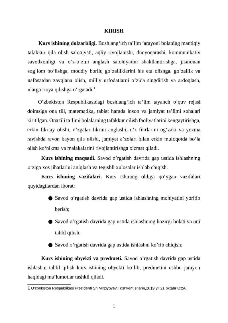 Savod o’rgatish davrida gap ustida ishlash 2
