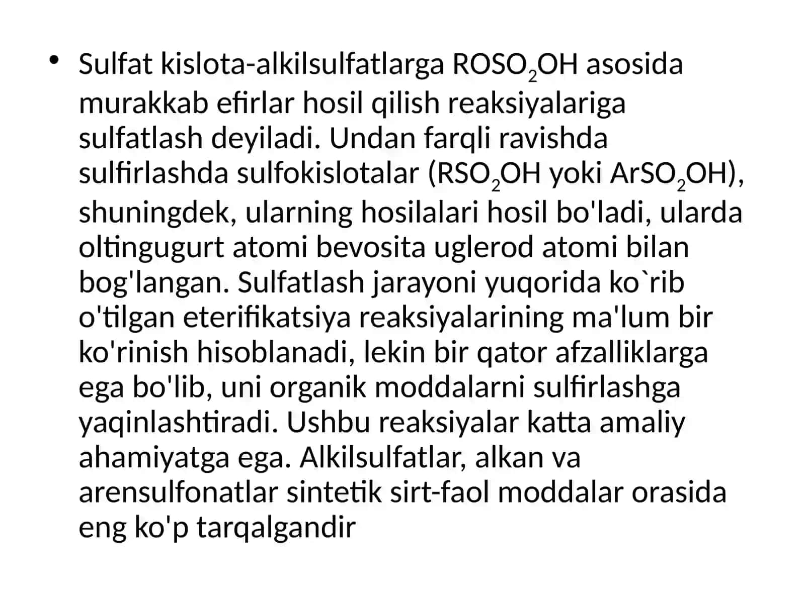 Sulfatlash va sulfirlash 2