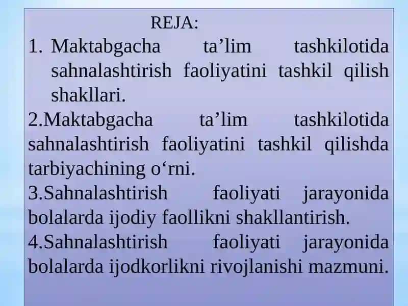 Maktabgacha ta'lim tashkilotida sahnalashtirish faoliyati 2