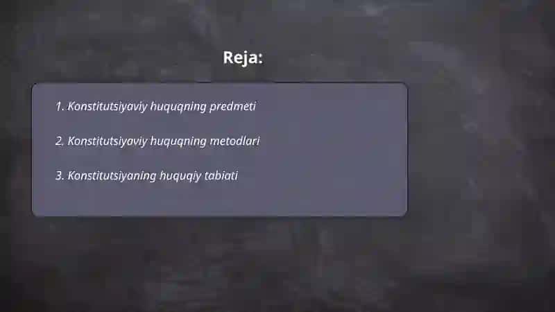 Konstitutsiyaviy huquq fanining predmeti va metodlari 2