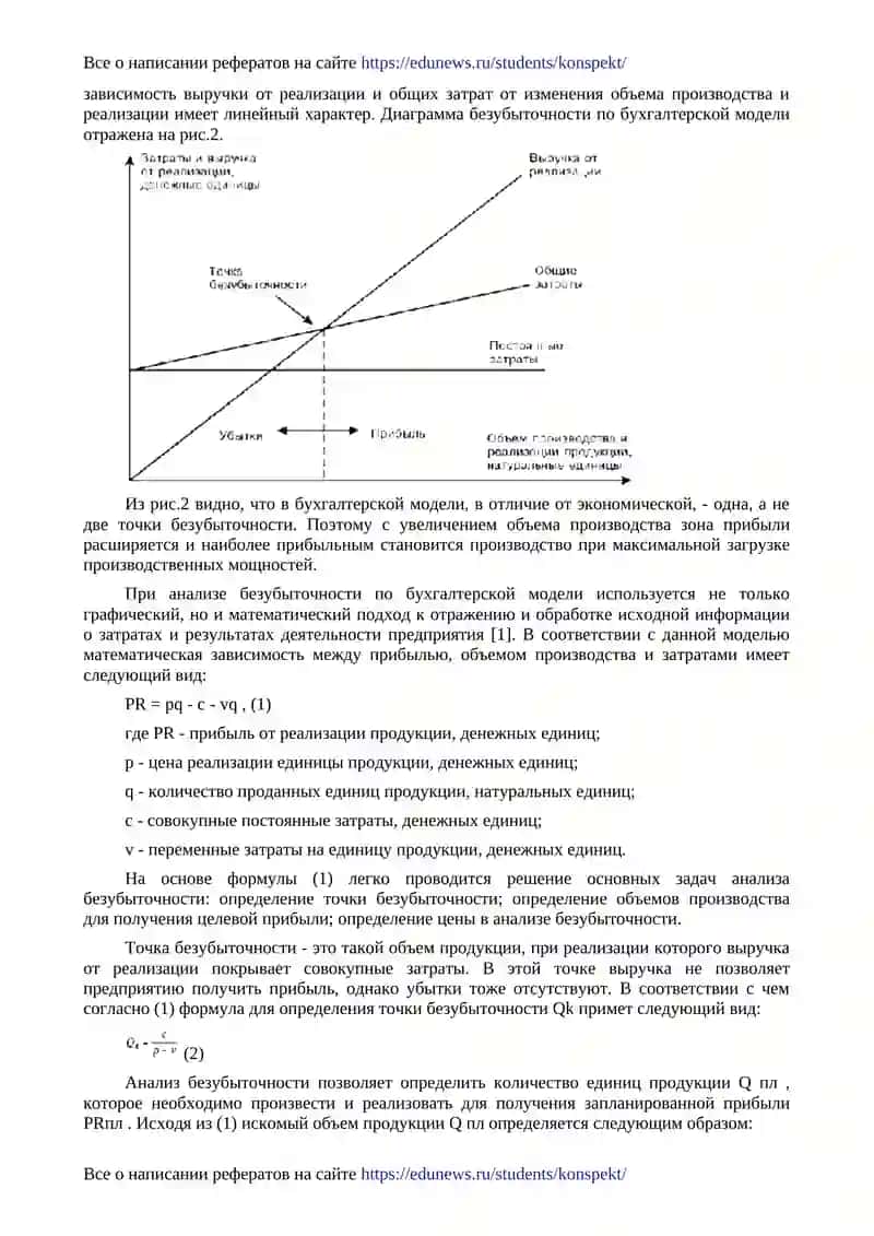Анализ безубыточности в маркетинговой деятельности 2