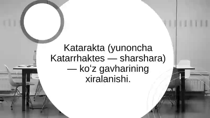 Kataraktani zamonaviy davolash usullari va profilaktikasi 2
