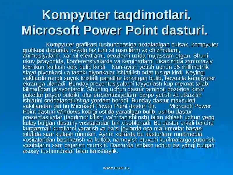 Microsoft Power Point dasturi 2