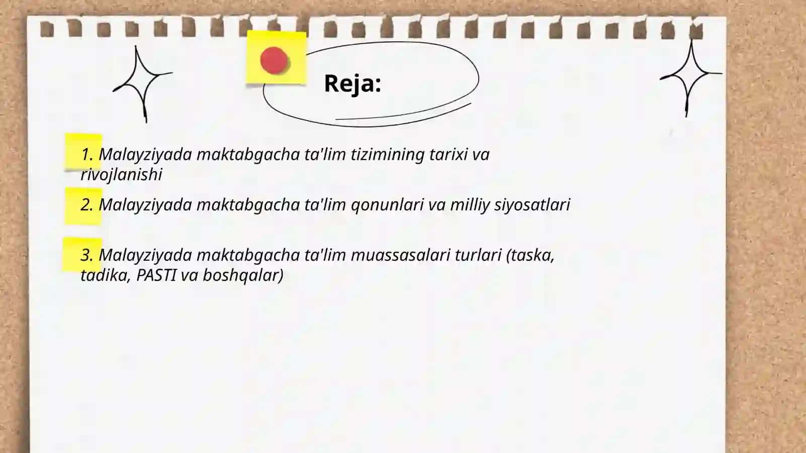 Malayziyada maktabgacha ta'lim tizimi 2
