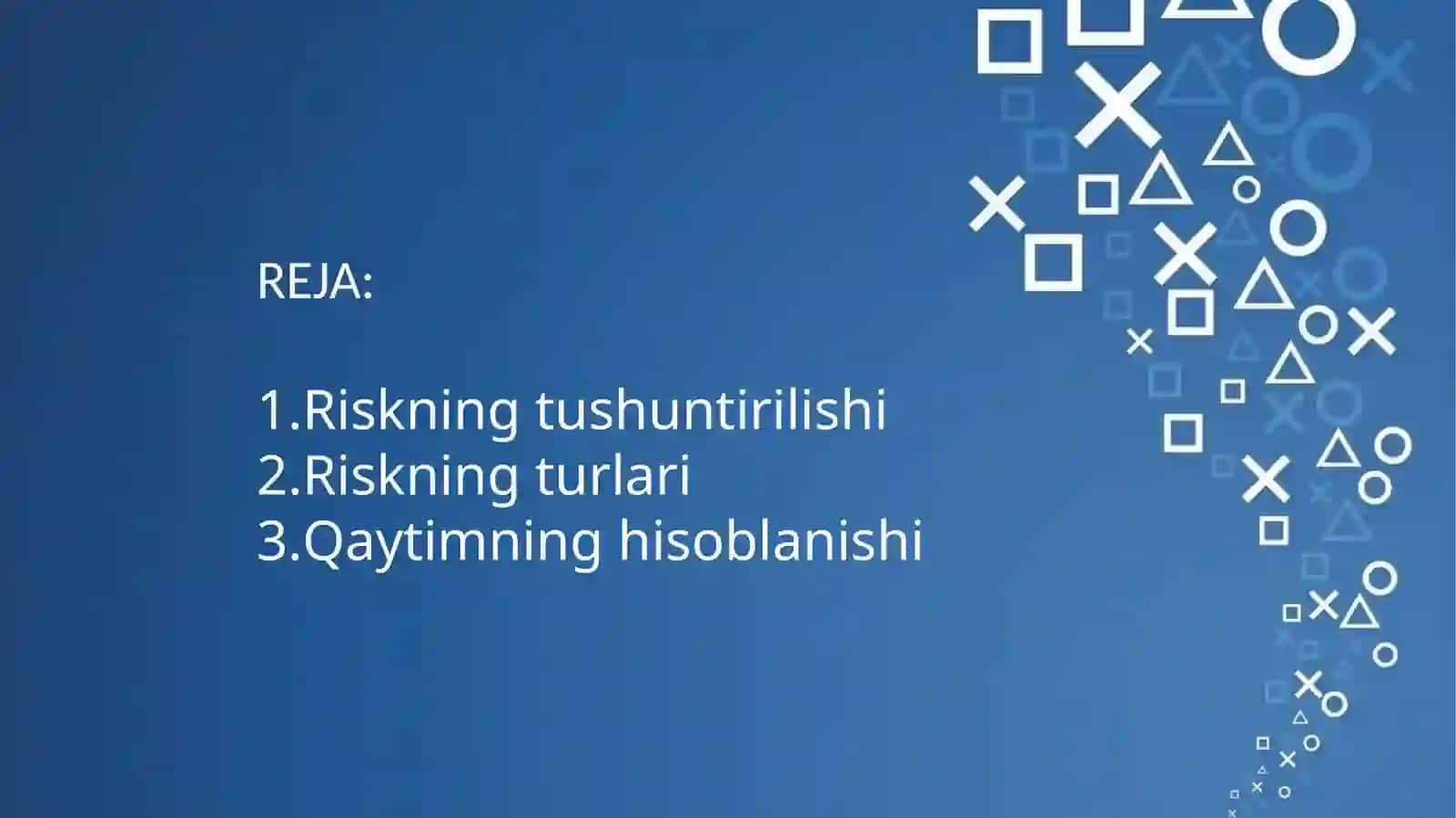 Risk va qaytimning mohiyati va hisoblanishi 2