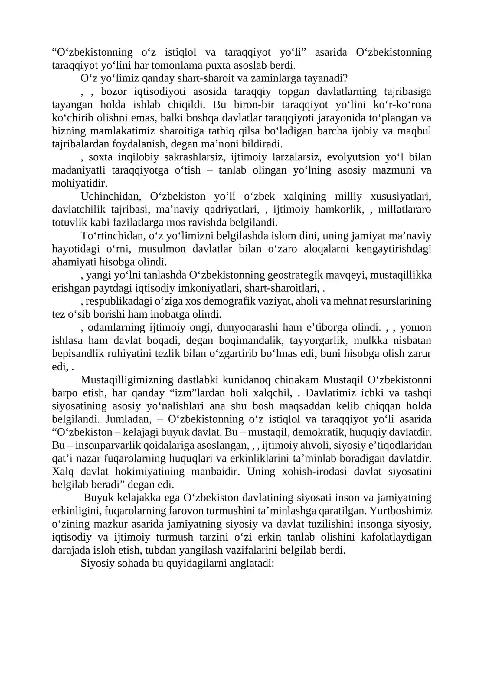 O‘ZBEKISTONNING O‘ZIGA XOS ISTIQLOL VA TARQQIYOT YO‘LI 2