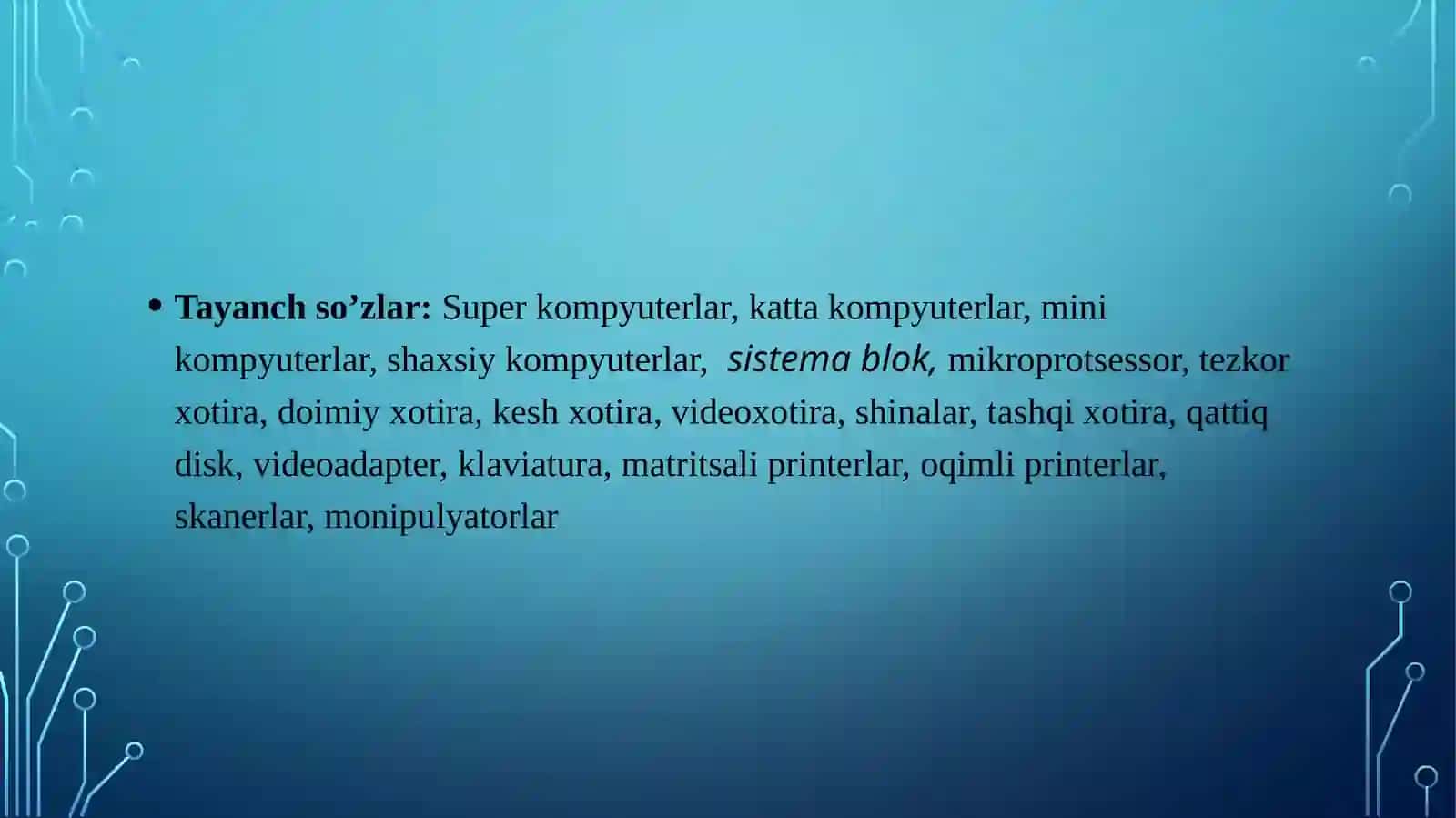Kompyuterning mantiqiy qurilmasi va arxitekturasi 2