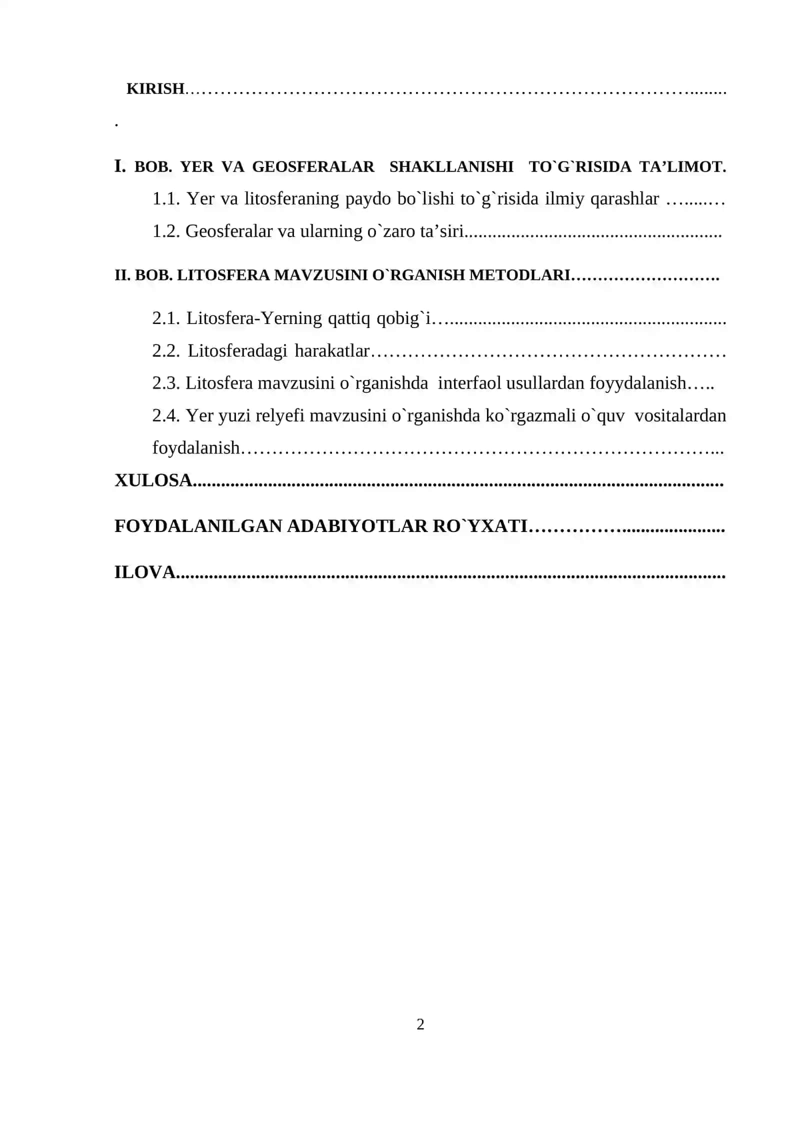 Litosfera mavzusini o`rganish metodikasi 2