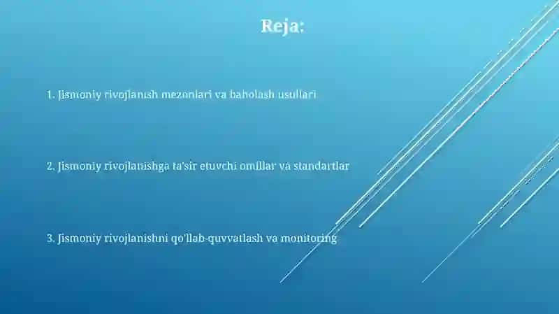 Jismoniy rivojlanishni aniqlovchi mezonlar va testlar 2