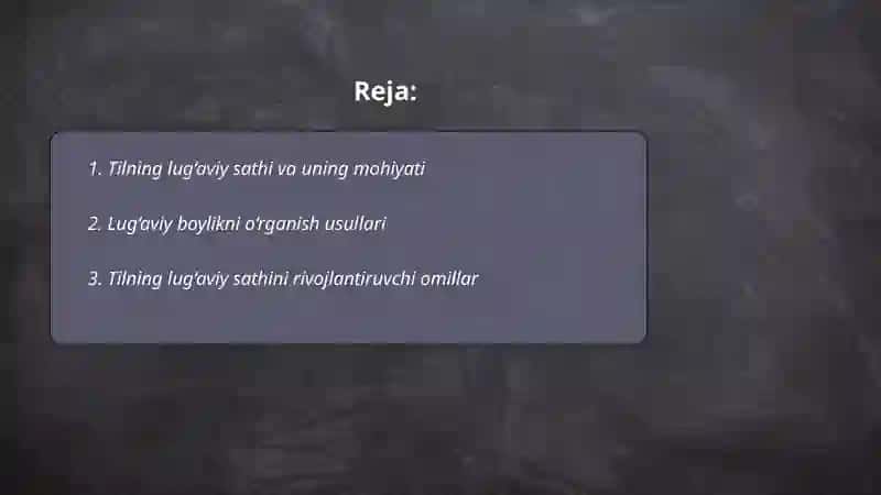 Tilning lug‘aviy sathi 2