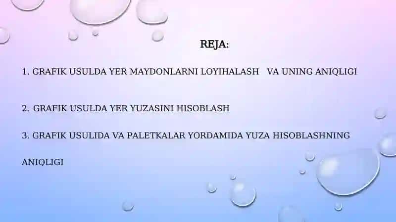 YER MAYDONLAR YUZASINI GRAFIK USULDA ANIQLASH 2